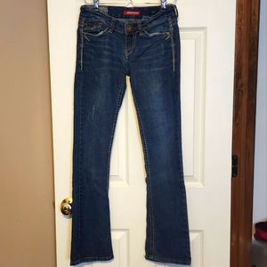 Low rise bootcut jeans